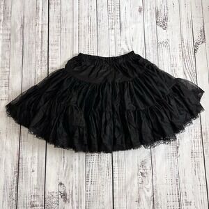Vtg Sam's Women's XL Black Layered Petticoat Skirt Rockabilly Made in USA